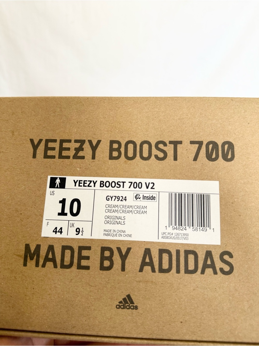 AUTHENTIC Adidas Yeezy Boost 700 V2 Cream size 10 GY7924 2021 PRE-OWNED w/ box - Picture 9 of 9